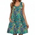 thumbnail image 4 of Ovzne Robes pour Femmes 2025 Robe d'Été Femmes Décontractée Ample Robe d'Été Imprimée Sans Manches Col en V Ensemble Haut/chemise Grande Taille Robe Maxi Imprimée Liquidation, 4 of 6