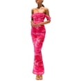 thumbnail image 1 of Vestido PRETTYGARDEN Floral de Verano 2025, Hombros Descubiertos, Fruncido, Talla Grande, 1 of 5
