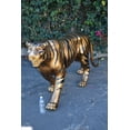 thumbnail image 3 of Nifao Tiger Bronze Statue with Black and Black and Gold Finish – Garden Outdoor Decor Sculpture, 80"L x 15"W x 34"H, 3 of 9