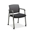 thumbnail image 4 of Lorell Mesh Back Guest Chairs with Casters Black Fabric Seat - Square Base - 18.75" Seat Width x 18.38" Seat Depth - 22.9" Width x 22.6" Depth x 32.1" Height - 1 Each, 4 of 4