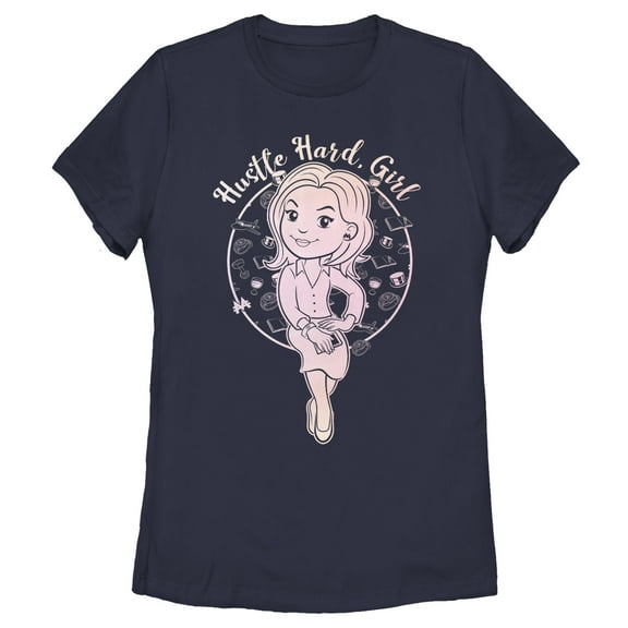 Women's Monopoly Hustle Hard Ms. Monopoly  Graphic Tee Navy Blue Medium