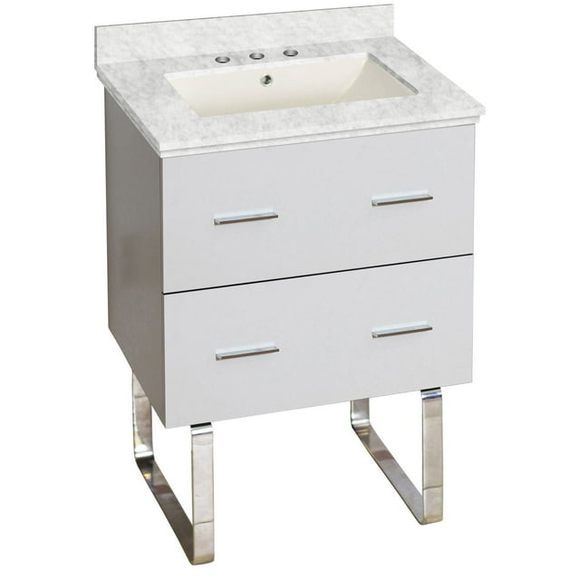 American Imaginations 21-in. W 18.5-in. D Ceramic Top In White Color For 3H4-in. Faucet AI-18613