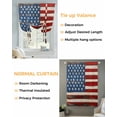 thumbnail image 3 of Farmhouse American Flag Tie Up Curtains for Window, Thermal Insulated Balloon Shade Adjustable Rod Pocket Curtains Valance Panels for Kitchen Bathroom Cafe 34 x 45 Blue Red USA Flag Vintage, 3 of 6