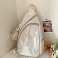 thumbnail image 7 of Casual Ita Bag Transparent Shoulder Bag Chest Bag Simple Pin Display Chest Pack Single Shoulder Bag Handbag Phone Bag for Women Men, 7 of 7
