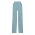 thumbnail image 4 of iHPH7 Straight Leg Trousers for Women Pantalones Para Mujer Harem Pants Women Dress Pants Women Work Trousers for Women Trousers Pants for Women Womens Fall Pants Light Blue XXL, 4 of 6
