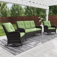 thumbnail image 3 of MeetLeisure 3 Pieces Outdoor Furniture Patio Furniture Set with Two Rocking Chairs,One 3-Seat Sofa, Green, 3 of 11