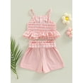thumbnail image 5 of Bagilaanoe Newborn Baby Girls Summer OutfitS Button Ruffle Plaid Camisole Tops and Casual Shorts with Belt 3M 6M 9M 12M 18M Set, 5 of 9