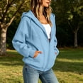 thumbnail image 5 of Xdegoge Womens Zip Up Hoodies Casual Long Sleeve Athletic Drawstring Fleece Relaxed Fit Workout Track Jackets with Pockets for Running Activewear, 5 of 8