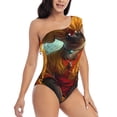 thumbnail image 3 of Goofa Moonlit Hairless Cat Monk Pattern Women's One Piece Swimsuits Tummy Control Bathing Suits Asymmetric One Shoulder Swimwear-Medium, 3 of 6