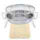 thumbnail image 2 of Stainless Steel Mini BBQ Grill Folding Portable Round Barbecue Stove for Outdoor Camping Patio, 2 of 5