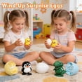 thumbnail image 4 of Wind-Up Surprise Eggs, Hatching Dinosaur Egg Toy for Kids, Pinning Egg Hatches into Walking Penguin Toys, Reusable Clockwork Dino Fun Dinosaurs Toys for Boys Girls Birthday Easter(Dinosaur), 4 of 5