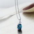 thumbnail image 3 of Gem Stone King 925 Sterling Silver London Blue Topaz Pendant Necklace for Women (1.85 Cttw, Gemstone November Birthstone, Oval 9X7MM, with 18 inch Silver Chain), 3 of 3