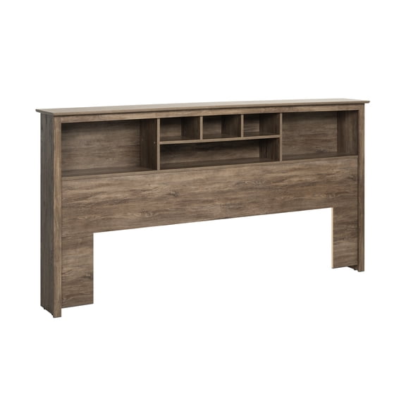 Prepac Salt Spring King Bookcase Headboard, Drifted Gray