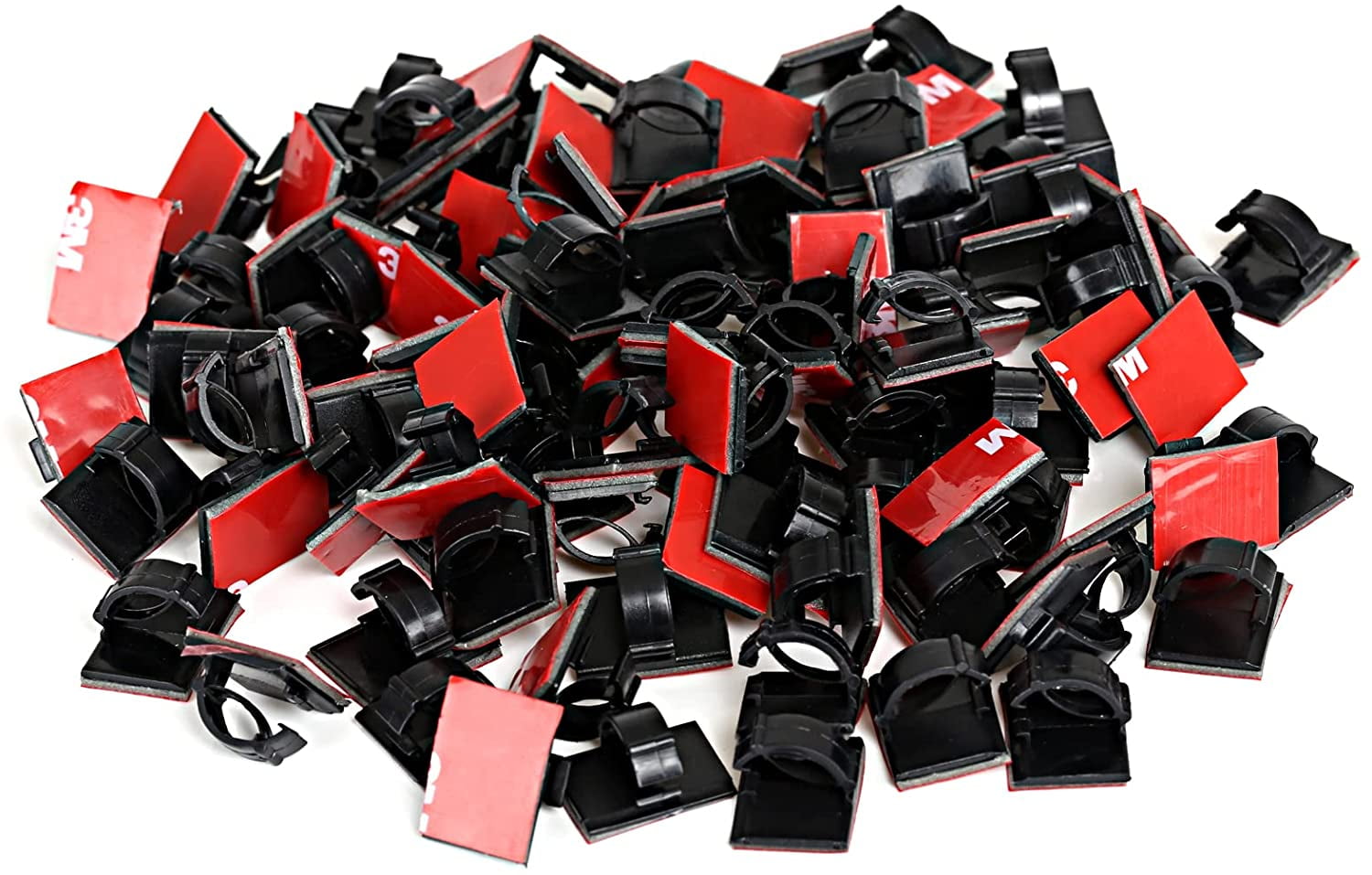 Naler 100Pcs 3M Adhesive Cable Clips Cord Organizer Wire Management for Car, Office and Home