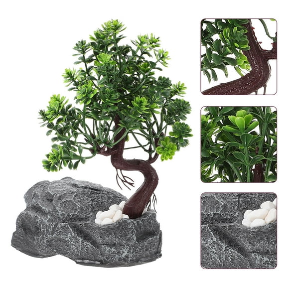 WRITWAA Compact Grey Resin Reptile Hide Cave with Realistic Rock Texture for Terrarium Decor and Small