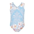thumbnail image 2 of FOR U DESIGNS Adorable Blue Girls Swimsuit One Piece Size 7-8 Years Old Sakura Axolotl Polyester Gymnastics Leotards Soft Sleeveless Bathing Suit, 2 of 8