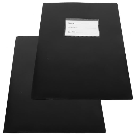 Worgeous 2 Pcs Pocket Folders Bulk Office 30.50X22.50X0.20CM Black
