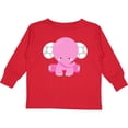 thumbnail image 3 of Inktastic Cute Elephant, Little Elephant, Pink Elephant Girls Long Sleeve Toddler T-Shirt, 3 of 5