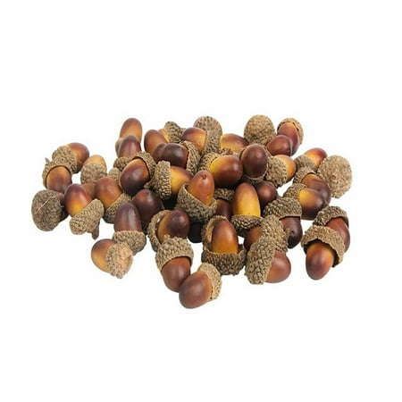 

Meiiso Discount! Acorn 100 Pieces Christmas Imitation Acorn Crafts Light Colored Acorns Weight: 175g 7.8*5.85*1.17In Plastic 100*Acorn Desktop Dress Up