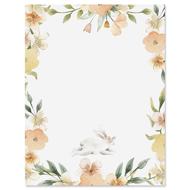 Current Sweet Bunny Letter Paper - Set of 25, Stationery Papers 8 1/2 ...