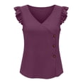 thumbnail image 5 of Ashirexll Tops for Women Trendy Casual Loose Fashion Sleeveless V-Neck Button Up Pullover Top for Summer, 5 of 5