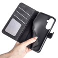 thumbnail image 6 of ﻿For Samsung Galaxy S26+ 5G 6.7" Splicing Leather Pattern Flip Buckle Attachment/Closure, Card Slots/Pocket, PU Leather Flip Wallet Case,Black,For Galaxy S26+(5G), 6 of 6