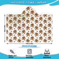 thumbnail image 2 of White Bigfoot and Footprint Pattern Hooded Bath Towel，60"x35" for Ages 3 To 12 Kids, Quick Dry Lightweight Soft Microfiber Hood Beach Towel Cover Up for Kids, 2 of 7