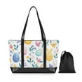 thumbnail image 7 of FORMRS Canvas Laptop Tote Bag for Women with 15.6" Computer Compartments Shoulder Handbag, Purple Easter Eggs, 7 of 7