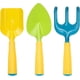 thumbnail image 1 of Juego de herramientas de jardinería para niños, paquete de 3 paletas y rastrillos de metal con mango resistente, herramientas de jardinería de 8 pulgadas de largo, regalo para niños, 1 of 5
