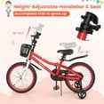 thumbnail image 5 of Costway 18'' Kid's Bike with Removable Training Wheels & Basket for 4-8 Years Old Child Red, 5 of 9