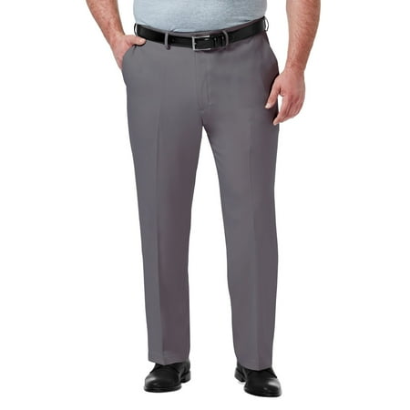 Big & Tall Haggar® Premium Comfort Expandable-Waist Classic-Fit Stretch Flat-Front Dress Pants Color: Medium Gray Size: 50X29