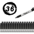 thumbnail image 2 of Fine Tip Permanent Black Markers 36 Count, 2 of 5