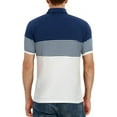 thumbnail image 4 of YTD Men's Short Sleeve Polo Shirts Casual Slim Fit Contrast Color Stitching Stripe Cotton Shirts, 4 of 4
