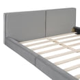 thumbnail image 7 of Queen Size Platform Bed, Bed Frame with Velvet Fabric and Solid Frame, Grounded Bed for Bedroom, Gray, 7 of 7