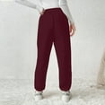 thumbnail image 4 of TQWQT Sweatpants Women Wine Joggers Baggy High Waisted Straight Leg Loose Drawstring Lounge Pants Joggers Trendy Summer Wide Leg Pants with Pockets Wine S, 4 of 4