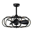 thumbnail image 2 of Mill 26 in. 5-Light Indoor Matte Black Finish Ceiling Fan with Light Kit, 2 of 5