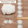 thumbnail image 2 of 5 Yard Flower Lace Pearl Trim Ribbon 2.4inch Wide Embroidered 3D Flower Lace Edge Trim White Organza Lace Trim DIY, 2 of 9