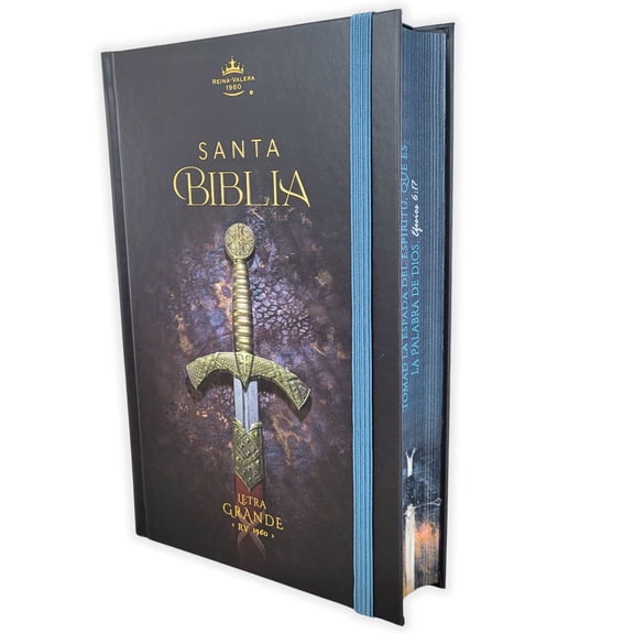 Biblia Letra Grande 12 puntos RV1960 tapa dura espada con elastico