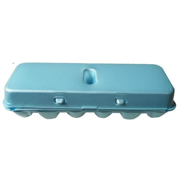 Blue 12-Egg Blank Styrofoam Carton - 50 Pack