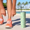 thumbnail image 2 of 20oz Green Yellow Checkerboard Checkered Pattern Skinny Tumblers Stainless Steel Tumbler with Lid and Straw,Vacuum Insulated Double Wall Travel Tumbler Cups with Cleaning Brush for Coffee,Tea, 2 of 6