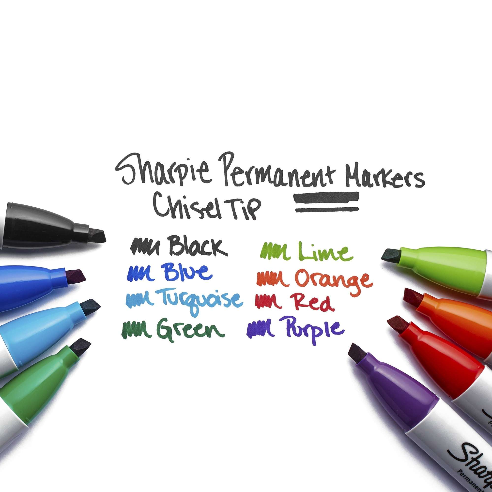 Marcadores permanentes Sharpie, punta cincel, negro, 2 piezas 7