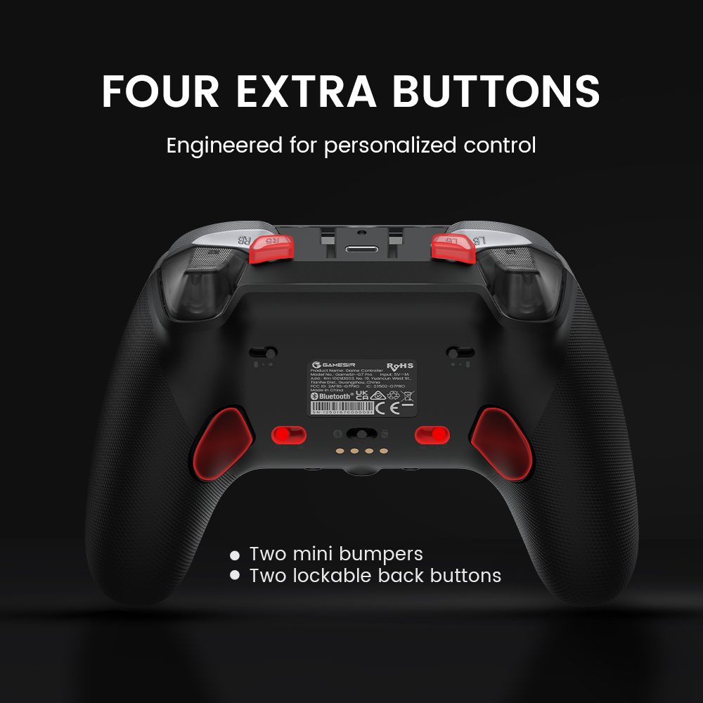 Control Inalámbrico y con Cable GameSir G7 Pro Tri-Mode para Xbox, PC, Android, Gamepad Esports con Sticks TMR Anti-Drift, Gatillos Hall Effect, 4 Motores de Vibración, Placa Frontal Intercambiable, Plata Metálico 8