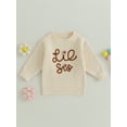 thumbnail image 2 of Bagilaanoe Toddler Baby Girl Knitted Sweater Long Sleeve Letter Embroidery Pullover 6M 12M 2T 3T 4T 5T 6T Kids Warm Jumpers Tops Fall Loose Knitwear, 2 of 9