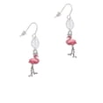 thumbnail image 2 of Delight Jewelry Silvertone Flamingo with Dangle Legs Silvertone Leaf French Earrings, 2 of 5