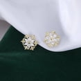 thumbnail image 5 of 925 Sterling Silver Christmas Snowflake Earrings Studs for Women Teens Small CZ Snowflake Studs Earrings Thanksgiving, 5 of 10