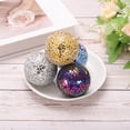 thumbnail image 3 of Uxcell 3Pcs Decorative Glass Balls 2.36 Inch Orbs Centerpiece Balls Mosaic Glass Ball Sphere for Decor Bowls Vases Dining Table Party, Silver Black, Gold Tone, Light Yellow, 3 of 5
