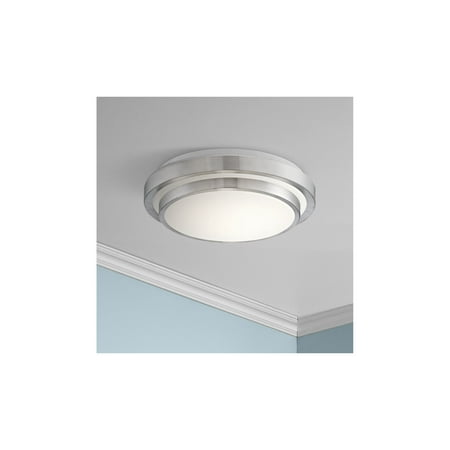 

360 Lighting Modern Ceiling Light Flush Mount Fixture LED Silver 13 1/2 Wide Double Tier for Bedroom Kitchen Living Room Hallway