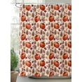 thumbnail image 2 of Fall Shower Curtain Orange Pumpkin Shower Curtains for Bathroom Thanksgiving Decor, Waterproof Polyester Shower Curtain Set with Hooks, Extra Long 72" x 84" Mushroom Maple Leaf, 2 of 6