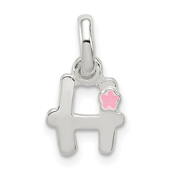 FB Jewels Sterling Silver Letter H with Enamel Pendant