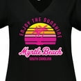 thumbnail image 4 of Inktastic Summer Enjoy the Sunshine Myrtle Beach South Carolina Pink Women's Plus Size V-Neck T-Shirt, 4 of 5